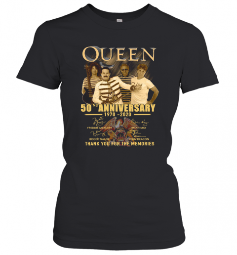 Queen 50Nd Anniversary 1970 2020 Thank You For The Memories Signatures T-Shirt Classic Women's T-shirt