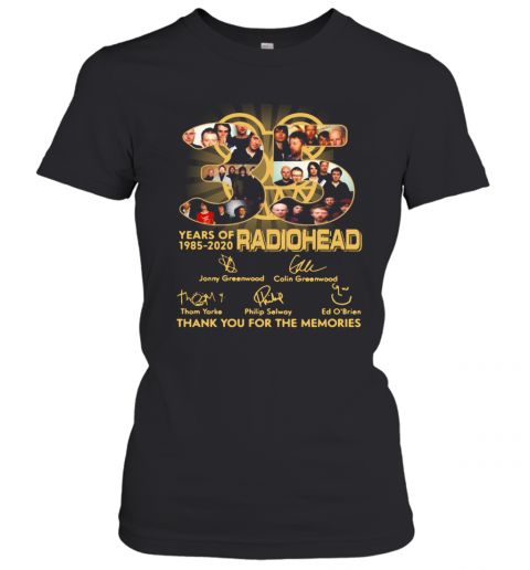 Radiohead English Rock Band 35Th Years Of 1985 2020 Signature T-Shirt Classic Women's T-shirt