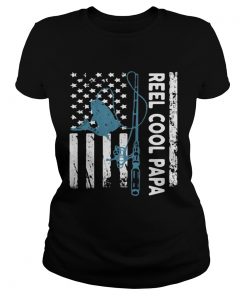 Reel cool papa fishing American flag veteran Independence Day  Classic Ladies