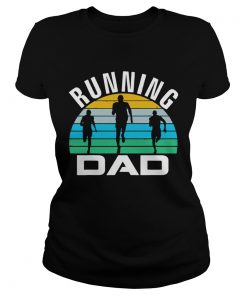 Retro Running Dad Funny Runner Run Fathers Day Gift  Classic Ladies