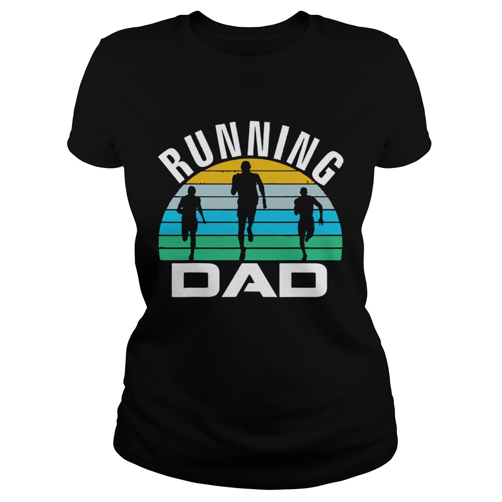 Retro Running Dad Funny Runner Run Fathers Day Gift  Classic Ladies