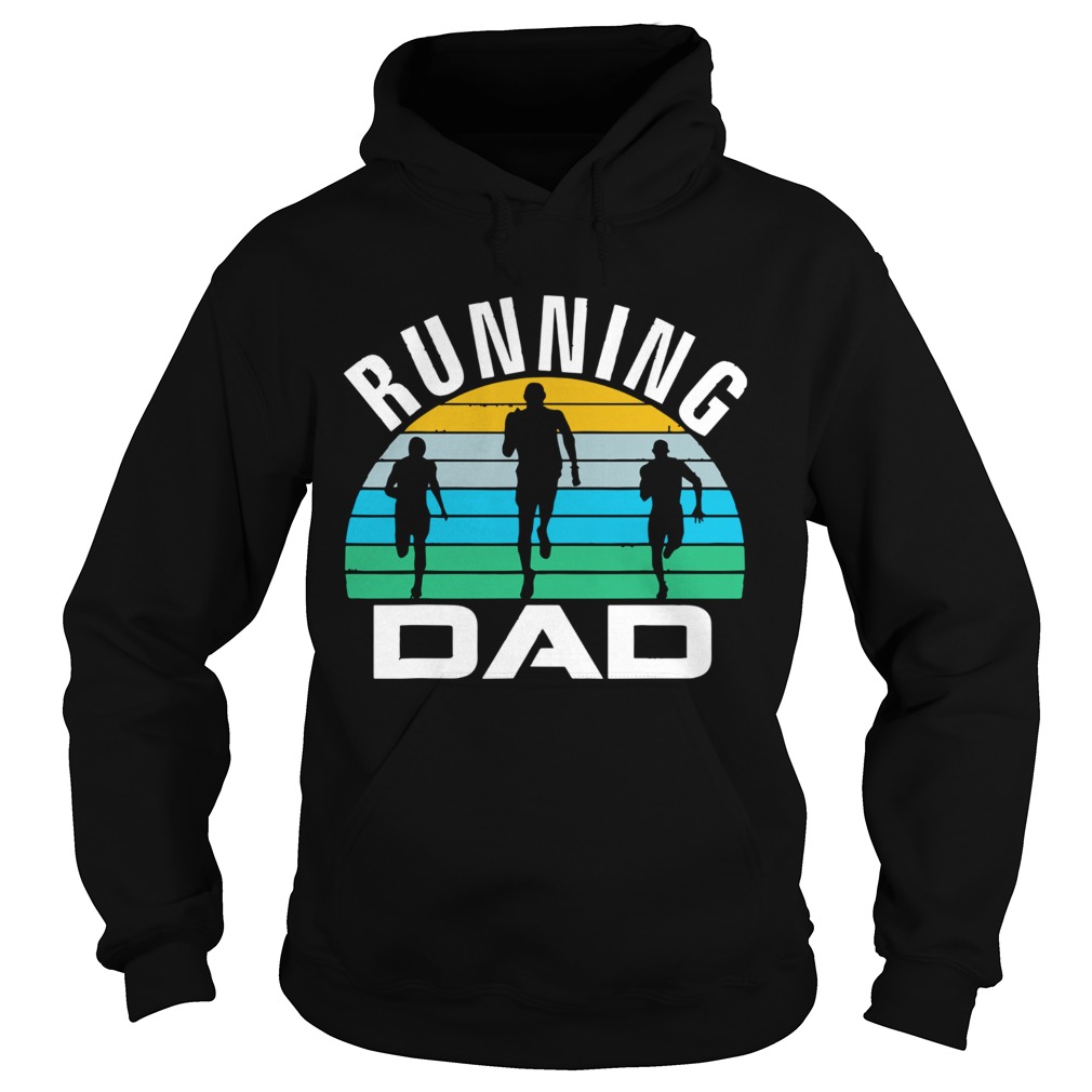 Retro Running Dad Funny Runner Run Fathers Day Gift  Hoodie