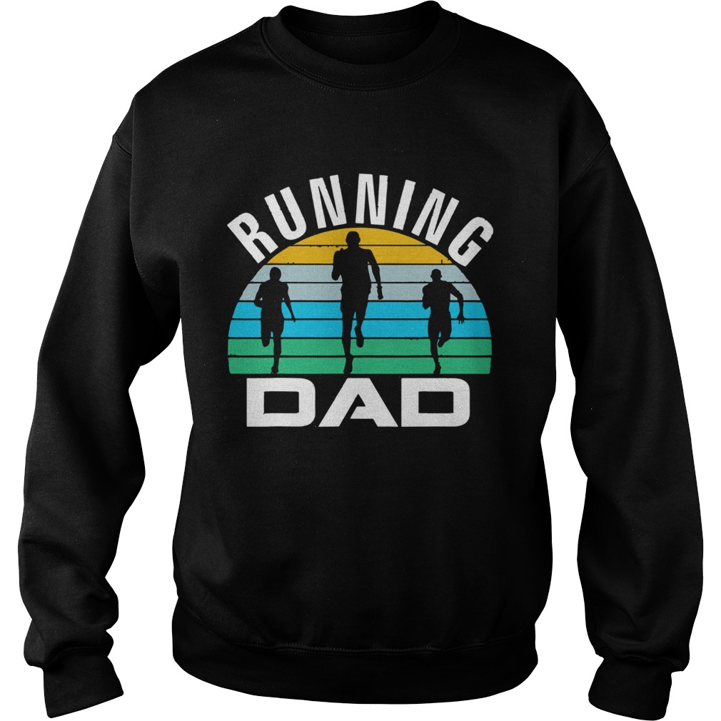 Retro Running Dad Funny Runner Run Fathers Day Gift  Sweatshirt