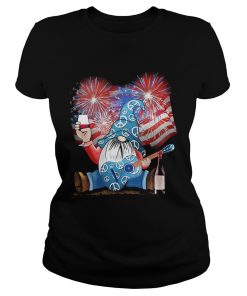 Santa wine guitar American flag veteran Independence Day  Classic Ladies