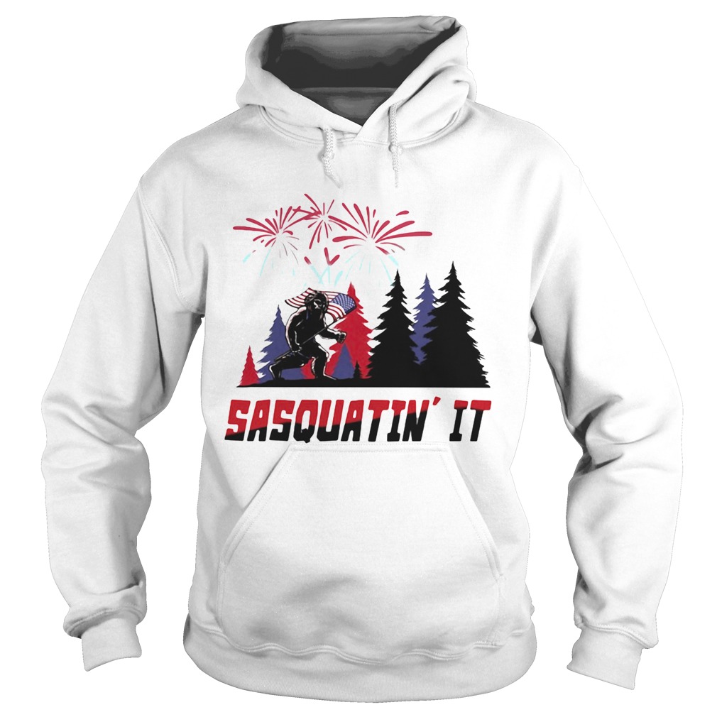 Sasquatin it American flag veteran Independence Day  Hoodie
