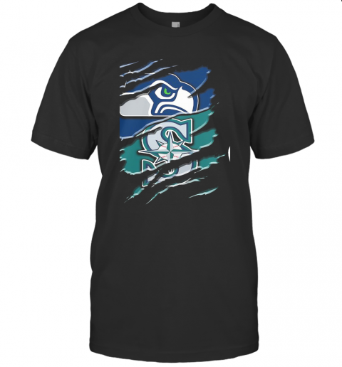 Seattle Seahawks And Seattle Mariners Football T-Shirt