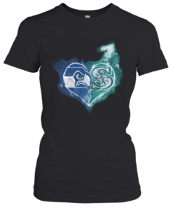 Seattle Seahawks And Seattle Mariners Heart T-Shirt Classic Women's T-shirt
