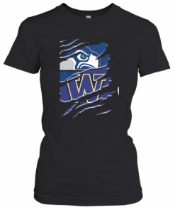 Seattle Seahawks And Washington Huskies Football T-Shirt Classic Women's T-shirt