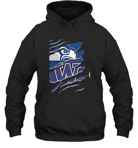 Seattle Seahawks And Washington Huskies Football T-Shirt Unisex Hoodie