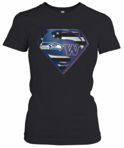 Seattle Seahawks And Washington Huskies Superman T-Shirt Classic Women's T-shirt