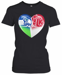 Seattle Seahawks And Washington State Cougars Heart T-Shirt Classic Women's T-shirt