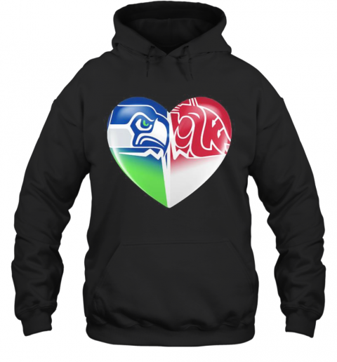 Seattle Seahawks And Washington State Cougars Heart T-Shirt Unisex Hoodie