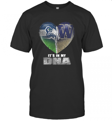 Seattle Seahawks And Winnipeg Blue Bombers Heart It'S In My Dna T-Shirt