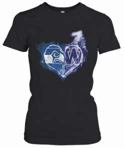 Seattle Seahawks And Winnipeg Blue Bombers Heart T-Shirt Classic Women's T-shirt