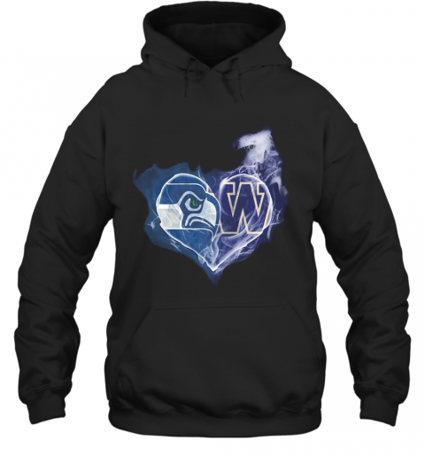 Seattle Seahawks And Winnipeg Blue Bombers Heart T-Shirt Unisex Hoodie