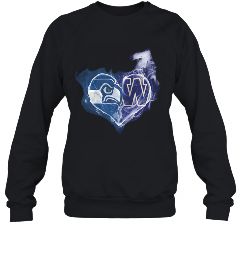 Seattle Seahawks And Winnipeg Blue Bombers Heart T-Shirt Unisex Sweatshirt