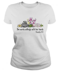 She works willingly with her hands frowebs flower  Classic Ladies