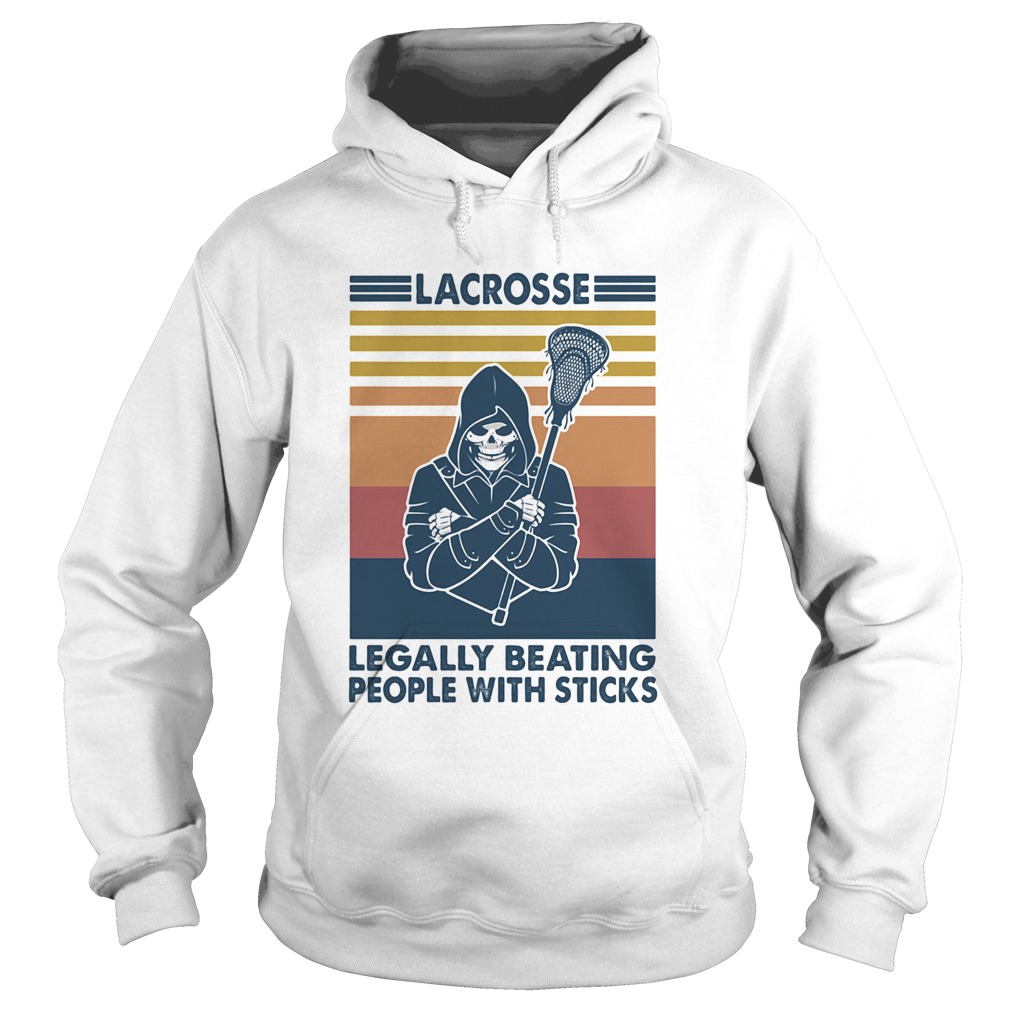 Skeleton lacrosse legally beating people with sticks vintage  Hoodie