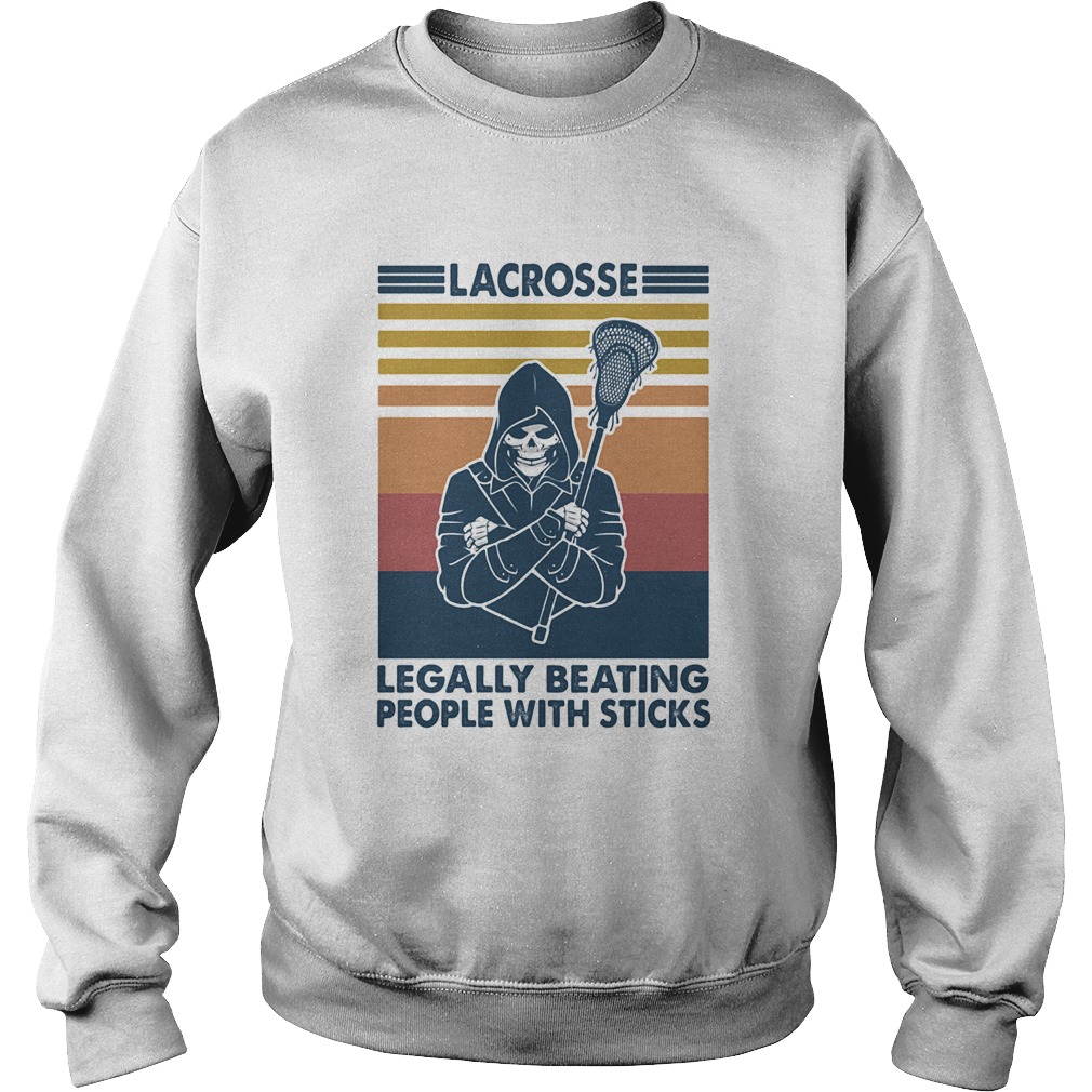 Skeleton lacrosse legally beating people with sticks vintage  Sweatshirt