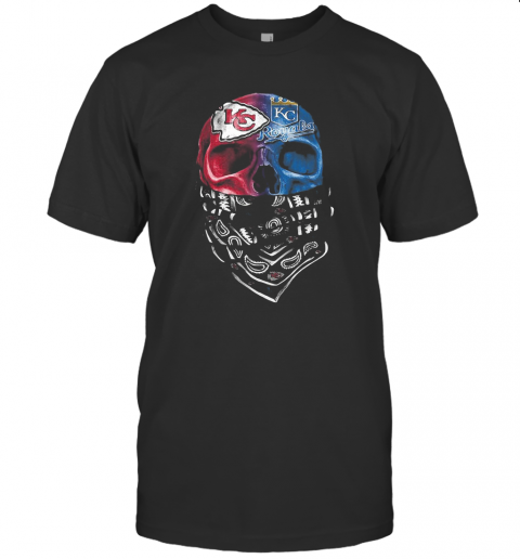 Skull Kansas City Chiefs And Kansas City Royals T-Shirt
