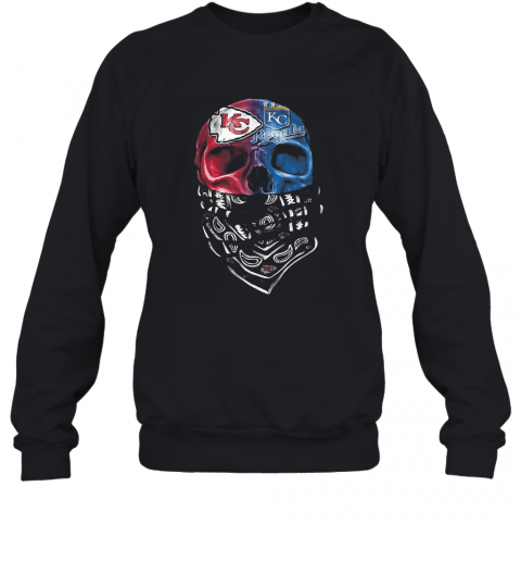 Skull Kansas City Chiefs And Kansas City Royals T-Shirt Unisex Sweatshirt