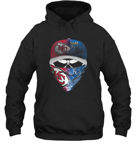 Skull Mask Kansas City Chiefs And Kansas City Royals T-Shirt Unisex Hoodie