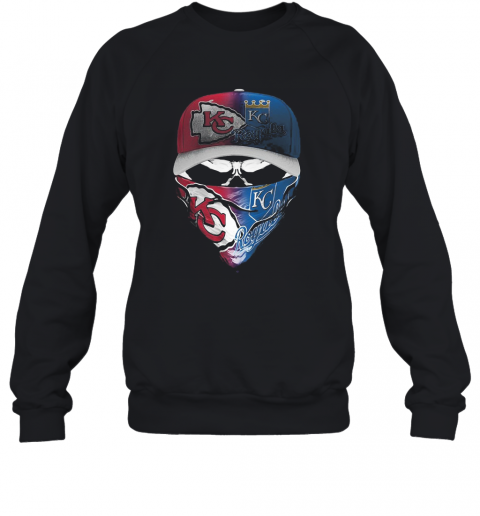 Skull Mask Kansas City Chiefs And Kansas City Royals T-Shirt Unisex Sweatshirt