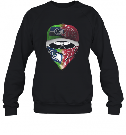 Skull Mask Seattle Seahawks And Washington State Cougars T-Shirt Unisex Sweatshirt