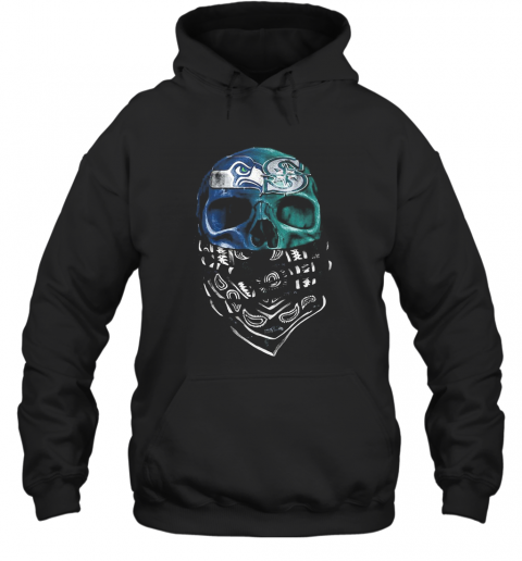 Skull Seattle Seahawks And Seattle Mariners T-Shirt Unisex Hoodie