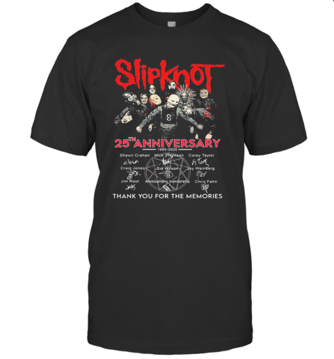 Slipknot 25Th Anniversary Thank You For The Memories Signatures T-Shirt