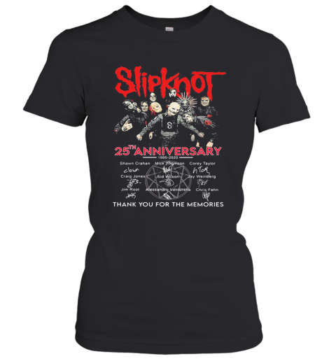 Slipknot 25Th Anniversary Thank You For The Memories Signatures T-Shirt Classic Women's T-shirt