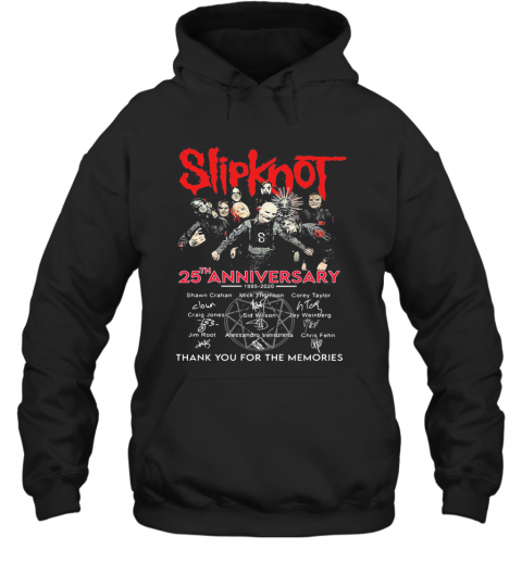 Slipknot 25Th Anniversary Thank You For The Memories Signatures T-Shirt Unisex Hoodie