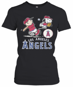 Snoopy And Charlie Brown Playing Baseball Los Angeles Angels T-Shirt Classic Women's T-shirt