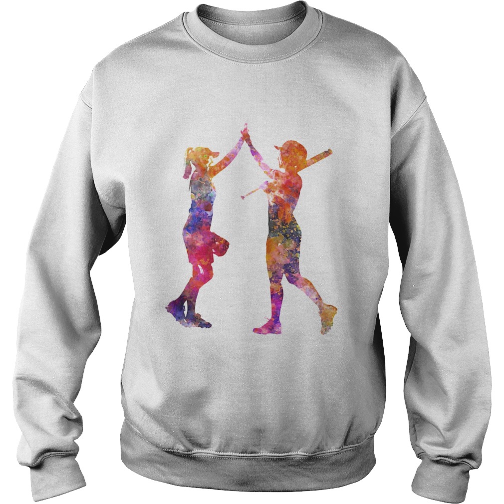 Softball Women Playing Color Sweatshirt