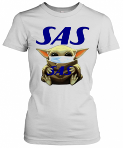 Star Wars Baby Yoda Hug Scandinavian Airlines Logo Mask Covid 19 T-Shirt Classic Women's T-shirt