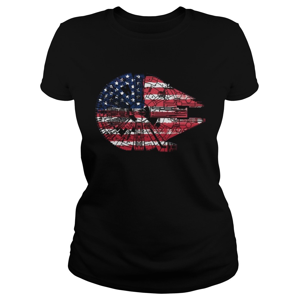 Star Wars The Millennium Falcon American Flag Classic Ladies