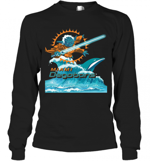 Star Wars Yoda Miami Dolphins Degobons T-Shirt Long Sleeved T-shirt 