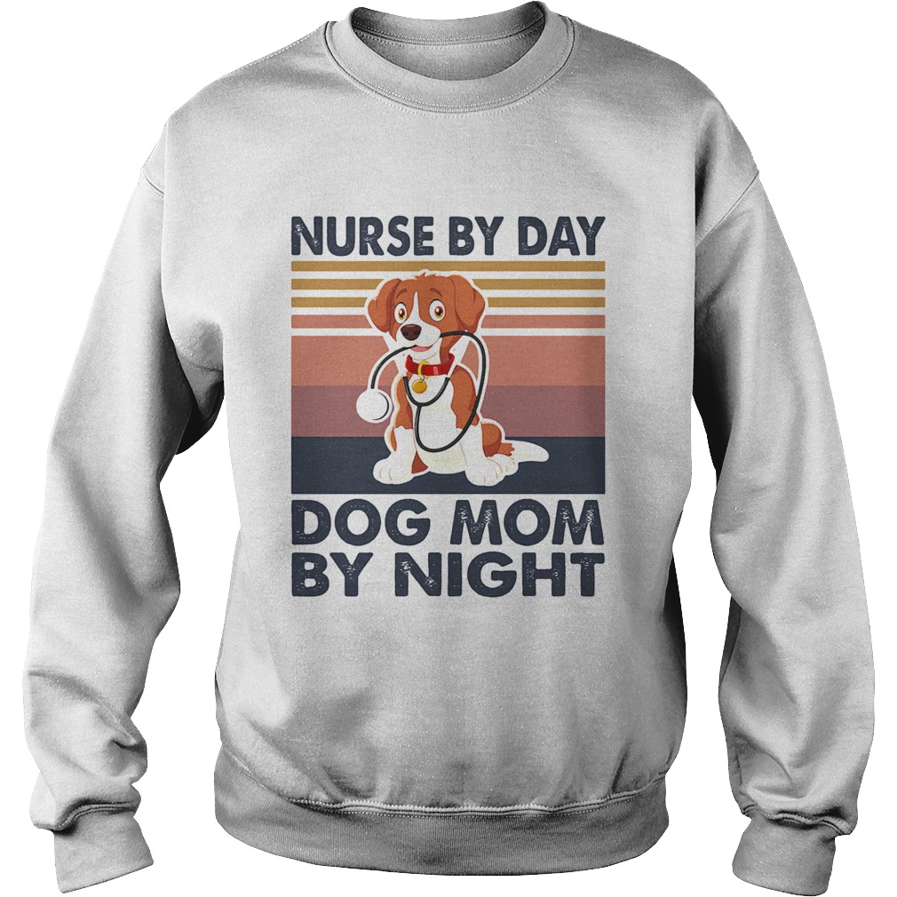 Stethoscope nurse by day dog mom by night vintage  Sweatshirt