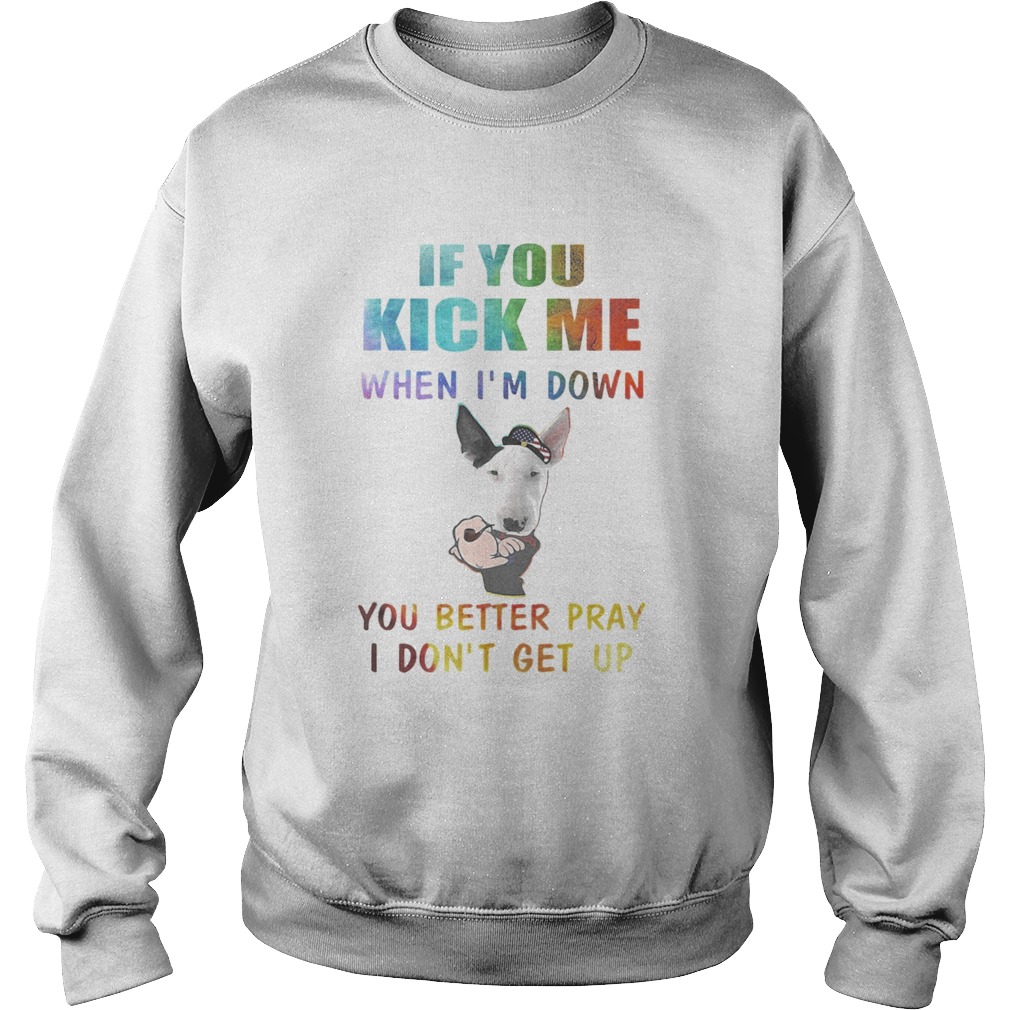 Strong Bull Terrier if you kick me when Im down you better pray I dont get up  Sweatshirt