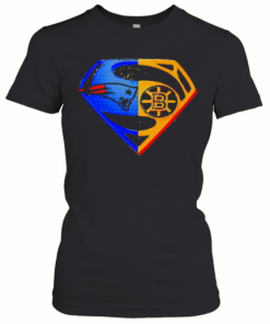 Superhero New England Patriots And Boston Bruins Diamond American Flag Independence Day T-Shirt Classic Women's T-shirt
