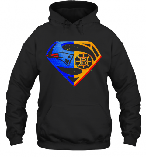 Superhero New England Patriots And Boston Bruins Diamond American Flag Independence Day T-Shirt Unisex Hoodie