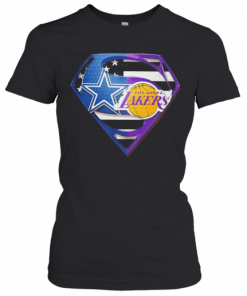Superhero dallas cowboys and los angeles lakers diamond american flag independence day  T-Shirt Classic Women's T-shirt