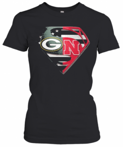 Superhero green bay packers and nebraska cornhuskers diamond american flag independence day  T-Shirt Classic Women's T-shirt