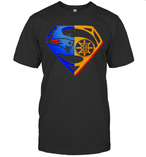 Superhero new england patriots and boston bruins diamond shirt T-Shirt