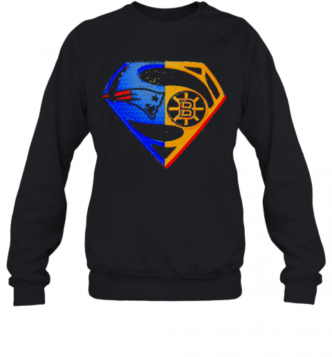 Superhero new england patriots and boston bruins diamond T-Shirt Unisex Sweatshirt