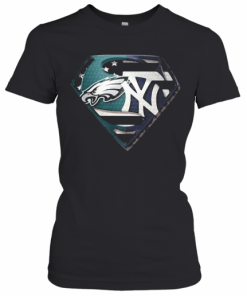 Superhero philadelphia eagles and new york yankees diamond american flag independence day  T-Shirt Classic Women's T-shirt