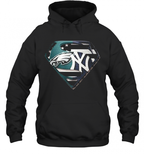 Superhero philadelphia eagles and new york yankees diamond american flag independence day T-Shirt Unisex Hoodie