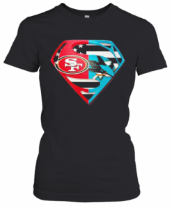 Superhero san francisco 49ers and san jose shark diamond american flag independence day  T-Shirt Classic Women's T-shirt