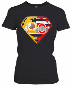 Superhero washington redskins and ohio state buckeyes diamond american flag  T-Shirt Classic Women's T-shirt