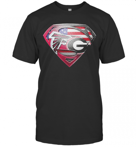 Superman Atlanta Falcons Vs Georgia Bulldogs Heart T-Shirt